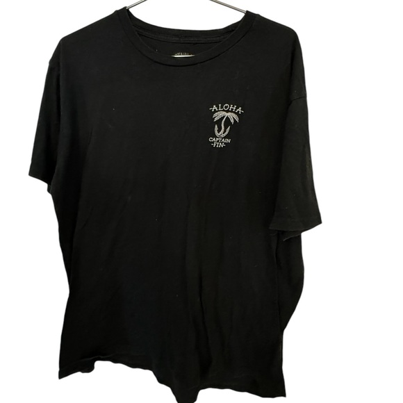 High End Surf Captain Fin Co Aloha Hawaii Black Soft Men’s XL T-Shirt - Picture 2 of 5